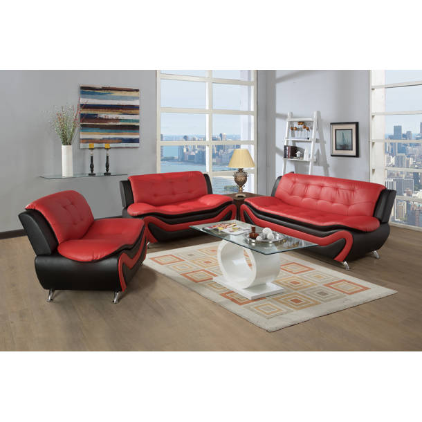 Aine Home 3 Piece Faux Leather Living Room Set Wayfair Canada
